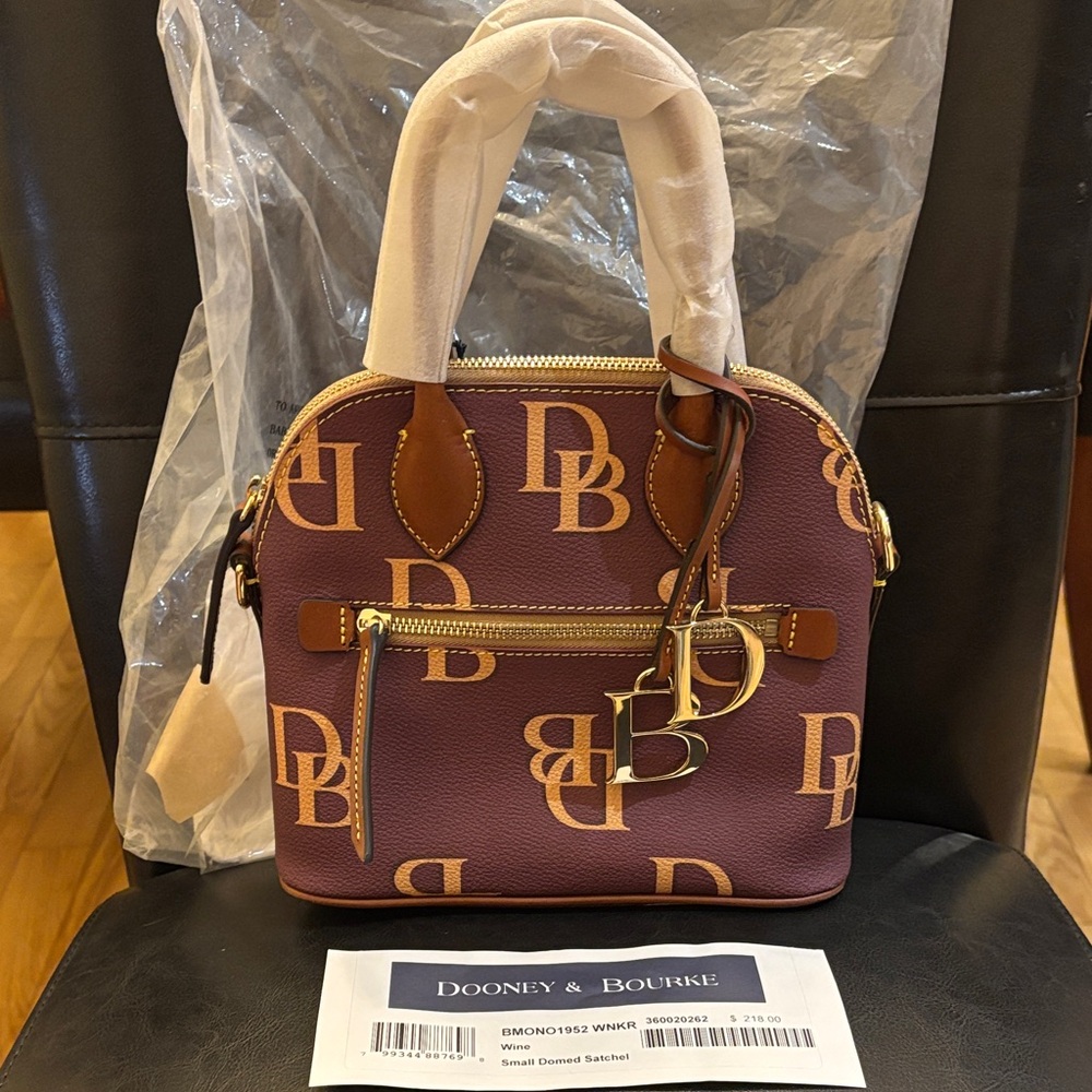 Dooney & Bourke Wine small domed satchel monogram